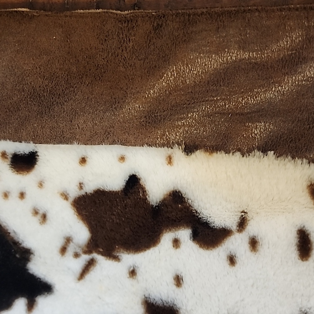 Nativo Cow Print Plush White Black Brown Print 49×60 Rug Bed Throw Western Decor - Picture 5 of 10